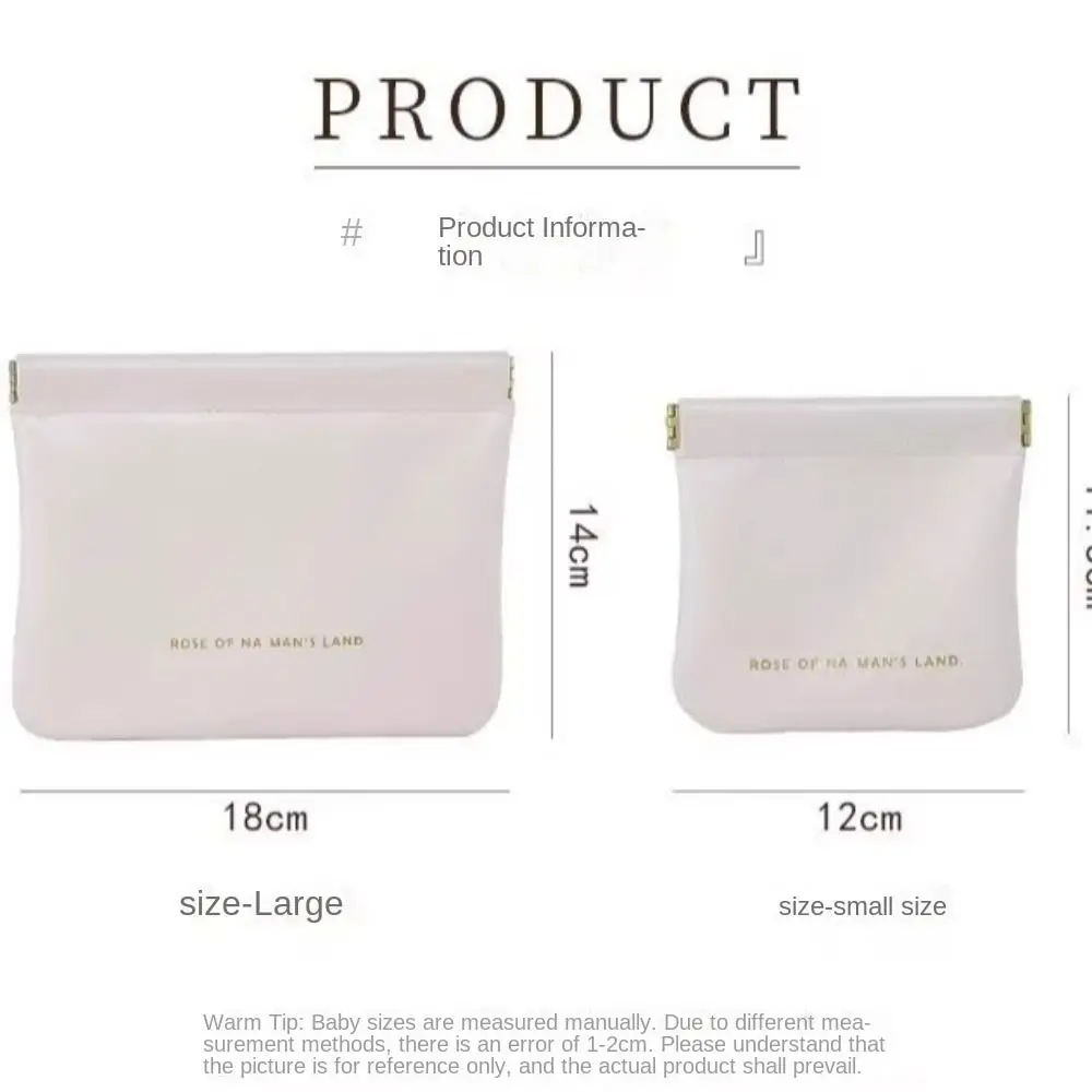 Fashion Automatic Closing Lipstick Bag Simple Mini Makeup Bag Portable PU Key Small Bags