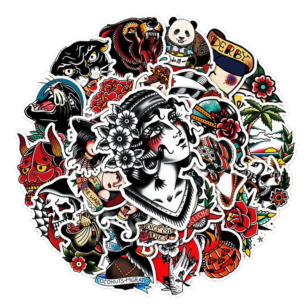 10/30/50PCS Horror Gothic Fashion Tattoo Stickers Decal Decoration Suitcase Scrapbook Phone Laptop Stationery Cool Kid Sticker