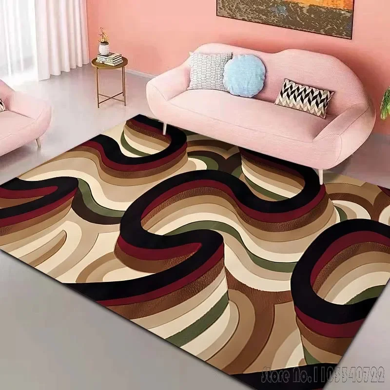 

Geometric Lines Printing Carpet for Living Room, Bedroom, Kitchen,Bathroom,Foot Mat,Cloakroom Mats Home Carpet Rug Decor