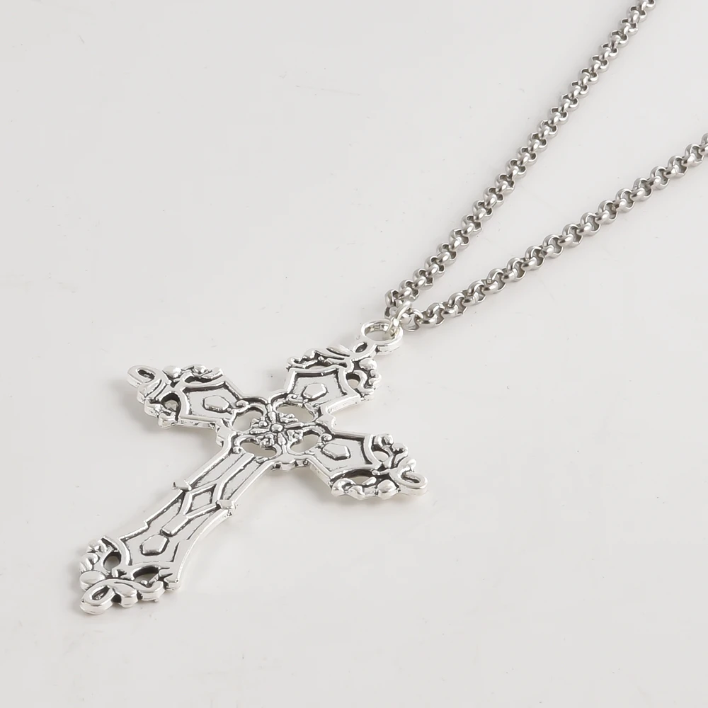 Classic Religion Jesus Faith Cross Charms Chain Necklaces чокер  For Women Choker Collares Mujer Party Gift Jewelry Making