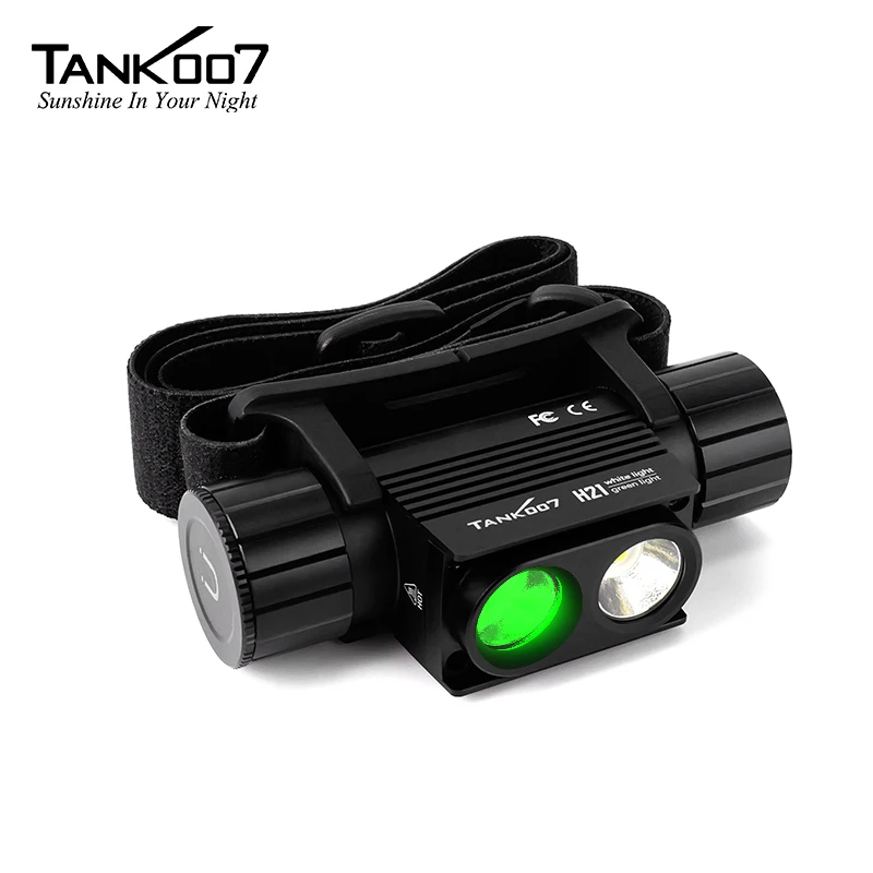 

TANK007 H21 1000LM White & Green Light Three Levels Adjustable Rechargeable 18650 Headlamp Outdoor Waterproof Headlamp ﻿