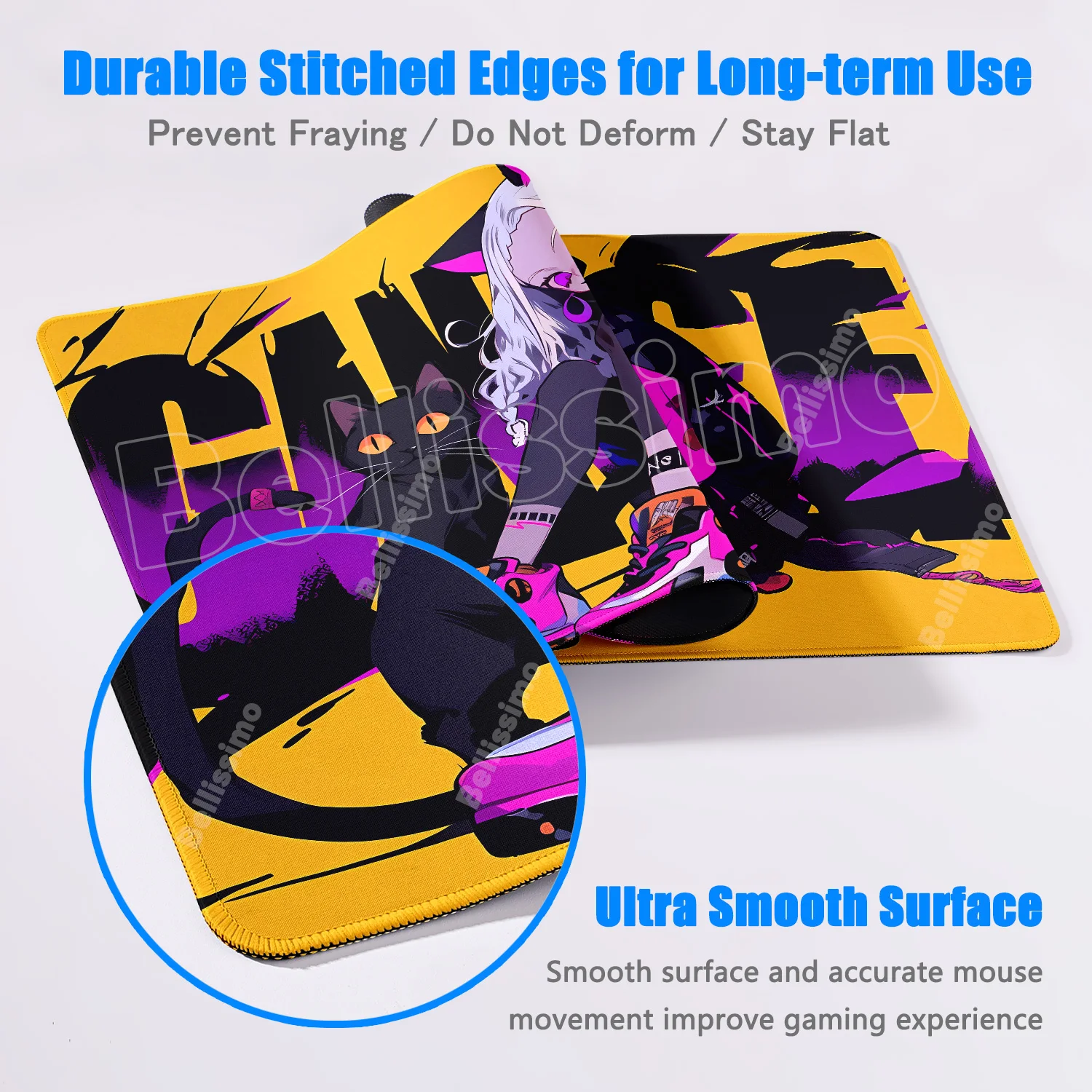 Zwarte Kat Meisje Jongen Toetsenbord Muismat Kawaii patronen Bureau Mat PC Accessoire Gamer Tapijt Kantoor Tapijt Woondecoratie Tafelpad