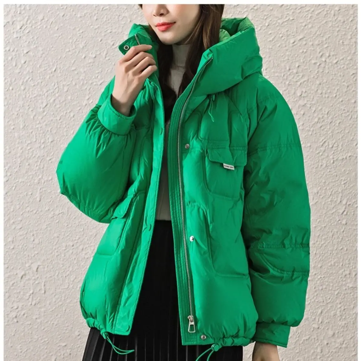 

New Winter White Duck Down Puffer Warm Hoodies Coats Fashion Casual Windproof Green Blue Jackets Coats