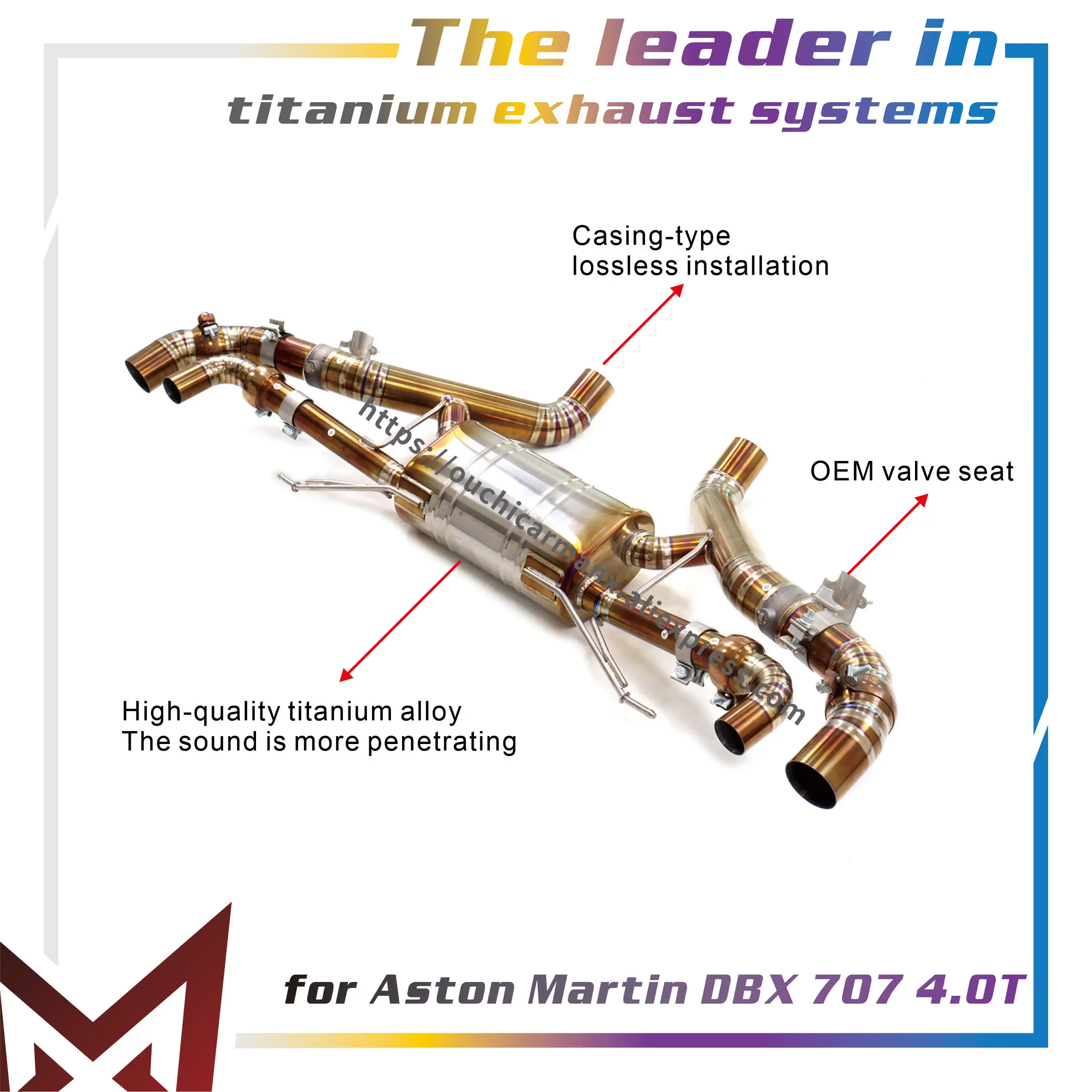 

Выхлопная система MANX для Aston Martin DBX 707, 4,0 T Ti, запеченная золотистая, непрерывные сюрпризы, основание клапана OEM