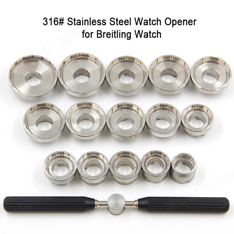 High Quanlity 15pcs Stainless Steel Watch Case Opener Tool Set for Breitling Watch Case Removing