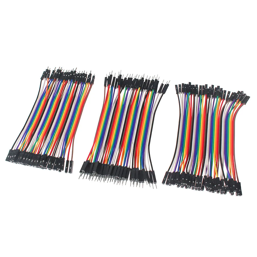 40PCS 10CM 15CM 20CM DuPont Line 40Pin Female to Female, Male to Male, Male to Female Wires Cables DIY Breadboard Kit