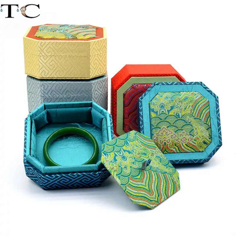 Retro Octagonal Square Top and Bottom Cover Jewelry Display Box Bracelet and Jade Bracelet Storage and Display Box