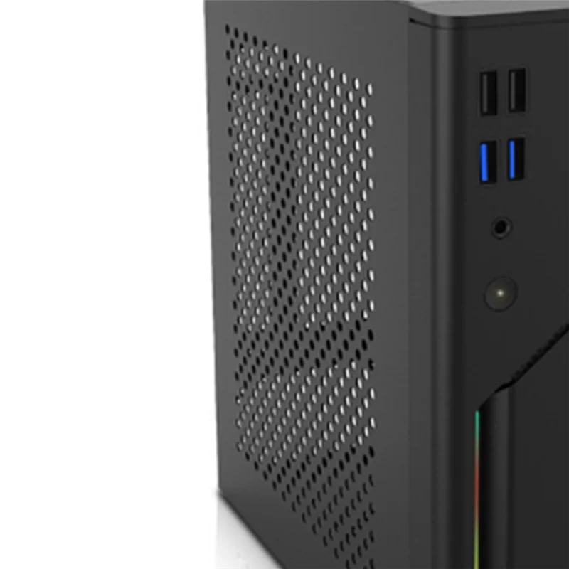 A09R Mini Computer Desktop Leeres Gehäuse 4USB Unterstützung Kleines 1U Netzteil Itx Hauptplatine 5V ARGB Panel