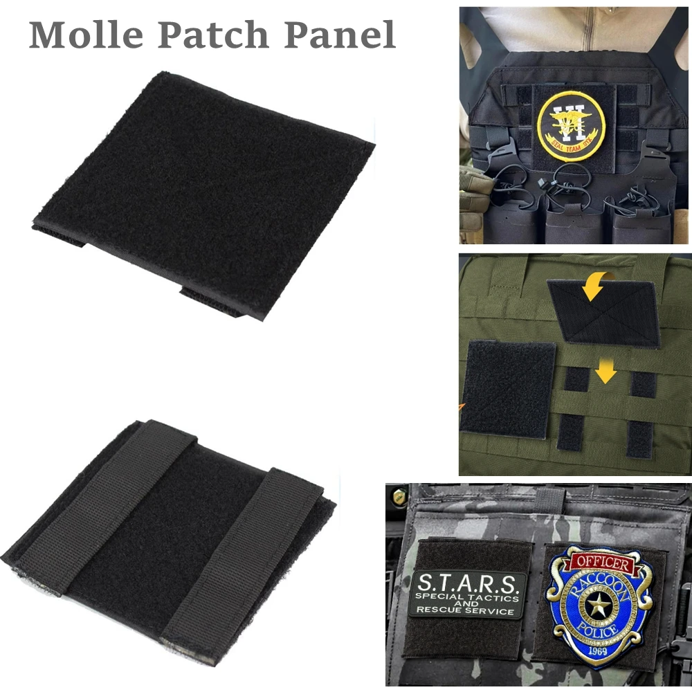 Panneau Molle 2 pièces, panneau adaptateur tactique auto-agrippant, panneau pour patchs de moral, pour accessoires Molle, gilet porte-plaques, sac de transport 4x4 pouces