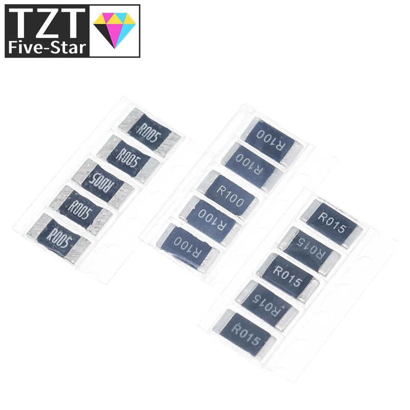 TZT 50PCS Alloy resistances 2512 Resistors Samples kit ,10 kindsX5pcs=50pcs R001 R002 R005 R008 R010 R015 R020 R025 R050 R100