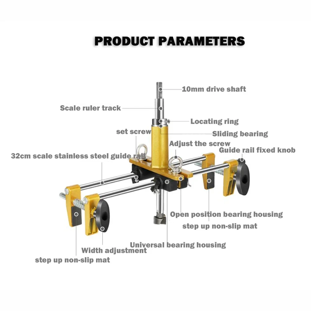 Wooden Door Lock Hole Opener Kit Slotting Machine Fixture Door Hole Opener Woodworking Lock Hole Device Drill Fixture Tool Kit