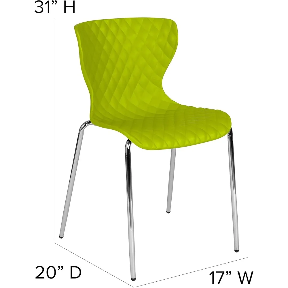 Contemporary Design Citrus Green Plastic Stack Chair