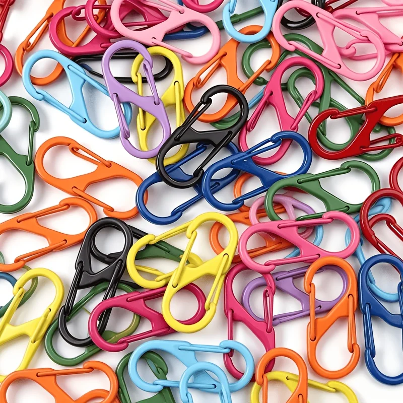 10/100pcs Wholesale Colorful S-Shaped Double-Headed Hook DIY Wallet Keychain Jewelry Accessory Random Colors Craft Production