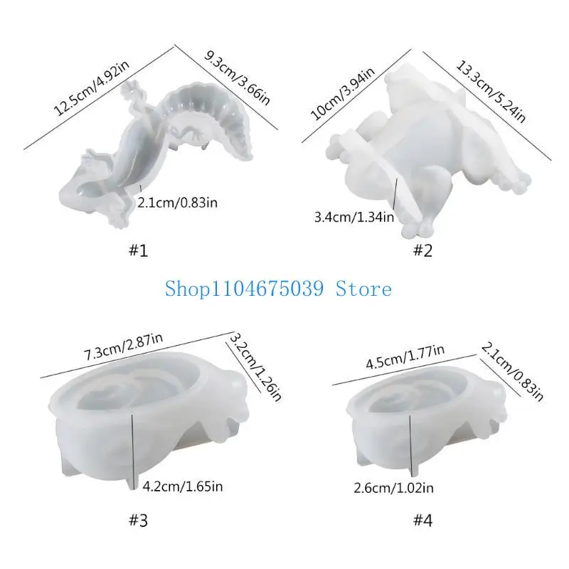 5asd Phục sinh cho ếch Snail Animal Epoxy Silicone Mold Bàn mềm mềm Thạch cao trang trí DIY Crafts Decoratio