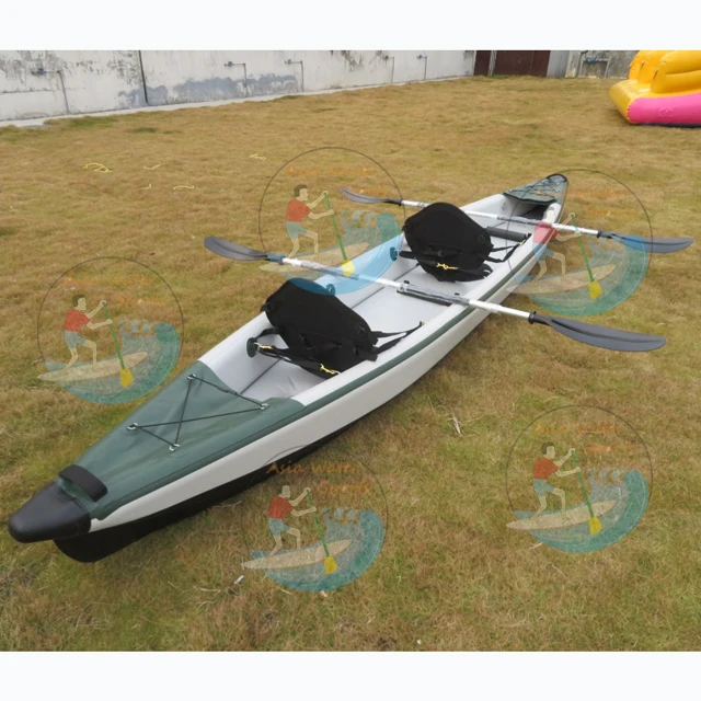 2024 Kayak Ocean Sea Inflatable Canoe Double 2 Person Fishing Paddle Boat Manufacturer PVC Double Layer Outdoor Water Equipment