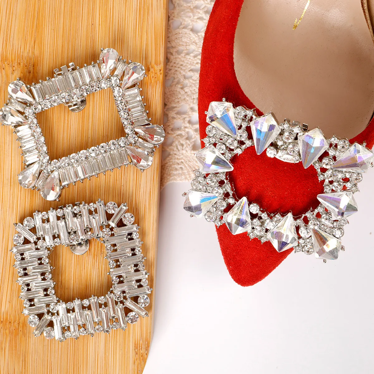 1PC Rhinestones Crystal Charms for Women High Heel Jewelry Shiny Decorative Clips Shoes Decorations Charm Buckle Shoe Clips