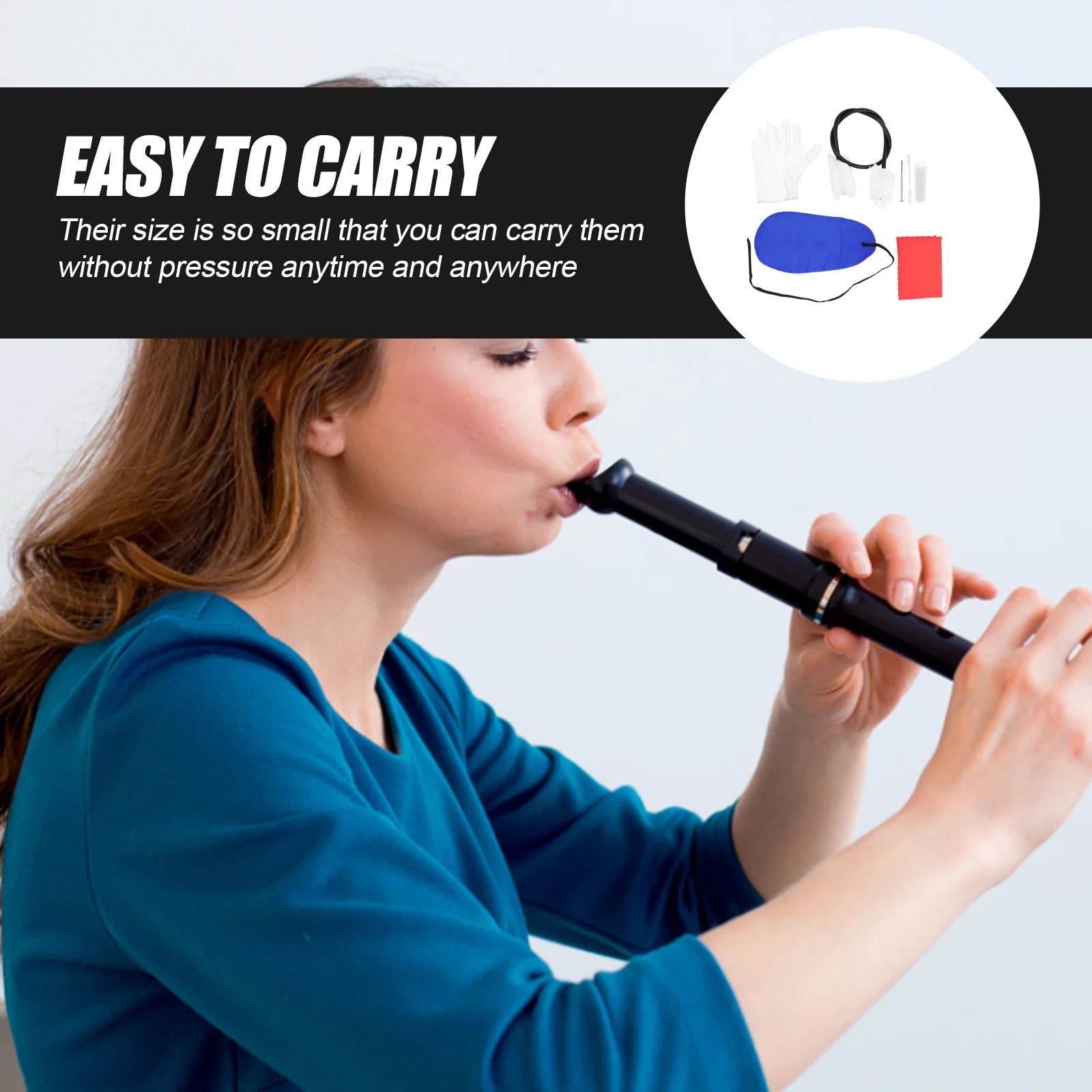 

1Set Wind Instruments Sound Hole Cleaner Clarinet Sax Cleaning Brush Soft Gloves Musical Accessory Gift for Learners