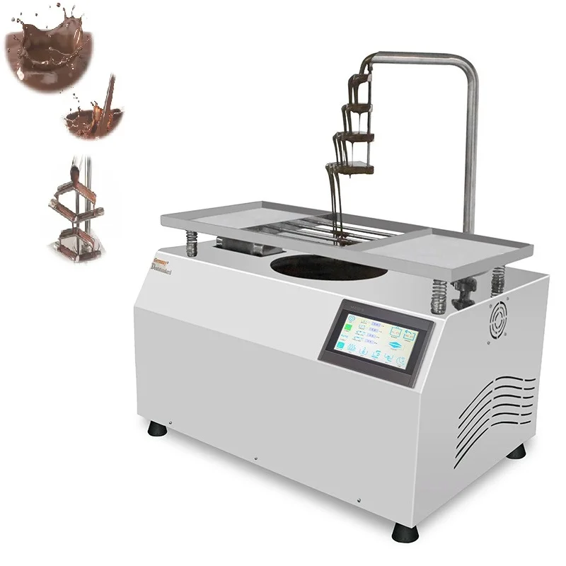 Mini Chocolate Tempering Machine Small Automatic 7l Mold Enrobing Coating Moulding Melting Machinery With Shaking Table For Sale