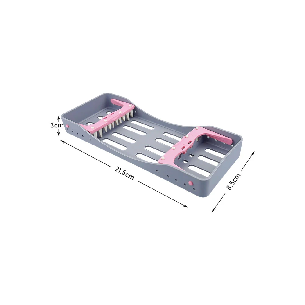 Plastic Dental Sterilization Rack Burs Box Holder Case Cassette Rack Holder for 5 Instruments Disinfection Placing Autoclavable