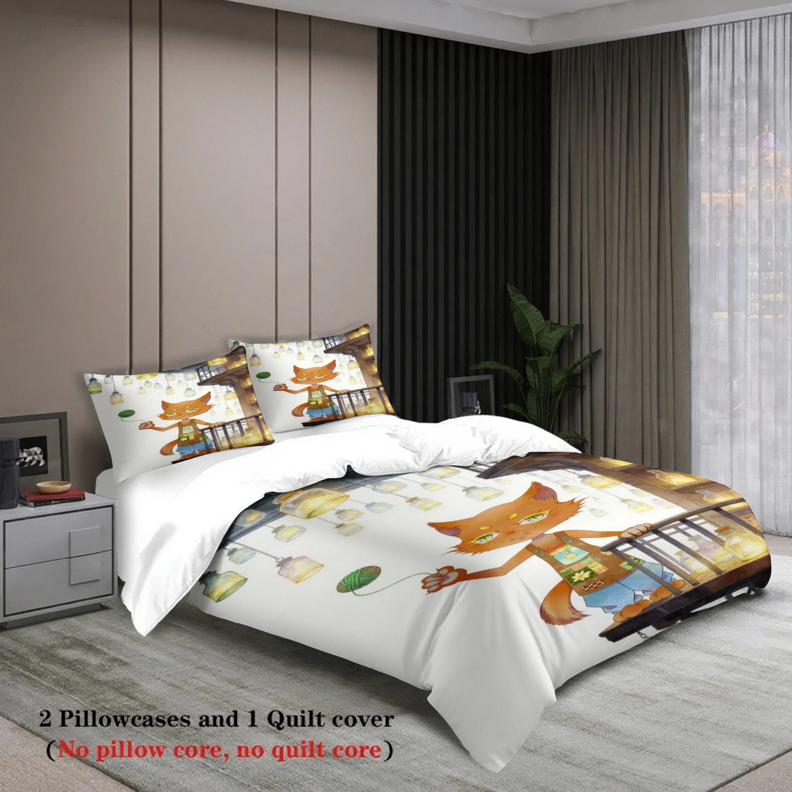 Softville Cozy Town Cute Fern the Quilt Fox Bedding Set With Duvet Cover & Pillowcase For Children's Bedroom Decor