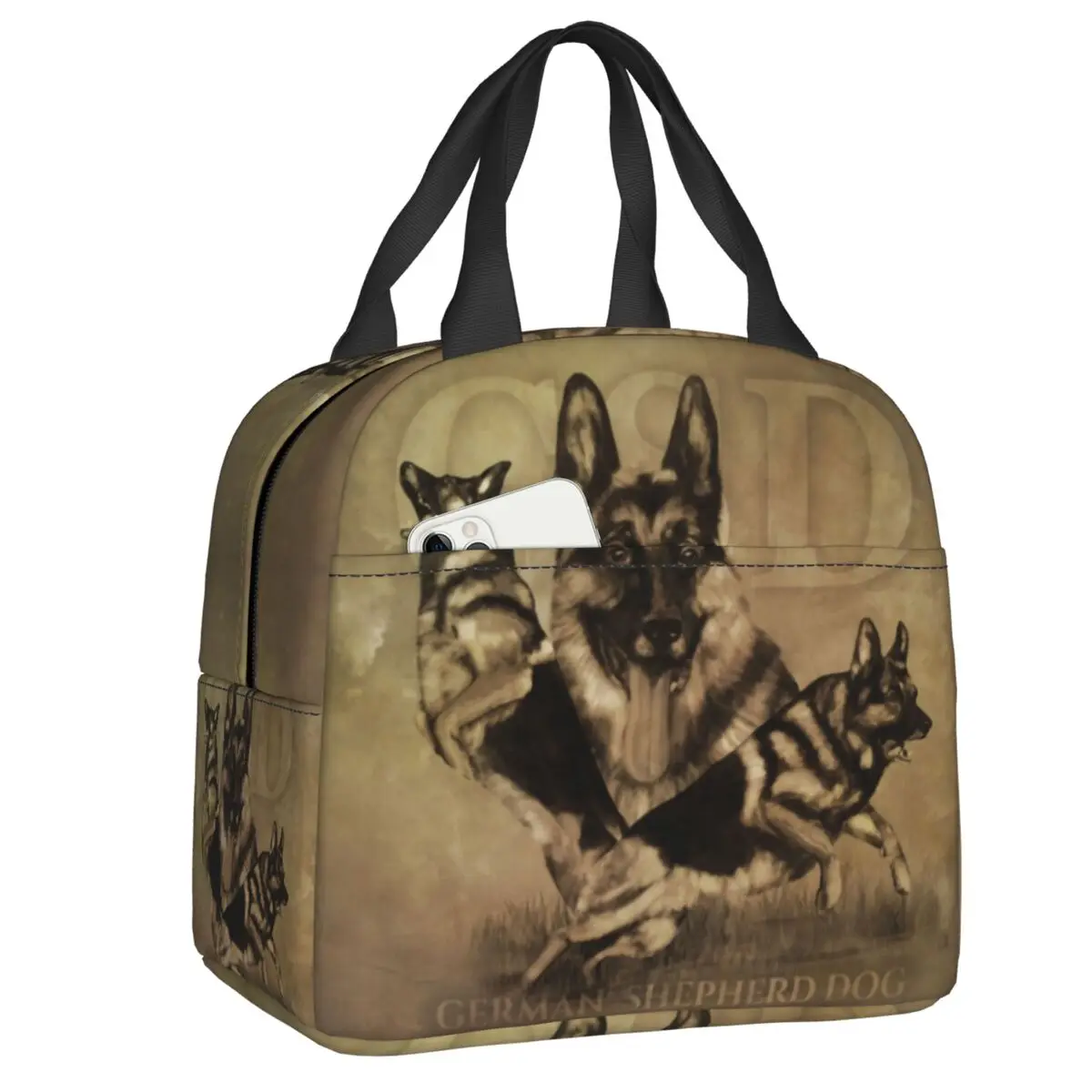 

Cute German Shepherd Lunch Boxes for Women Leakproof Alsatian Wolf Dog Thermal Cooler Food Insulated Lunch Bag Office Work