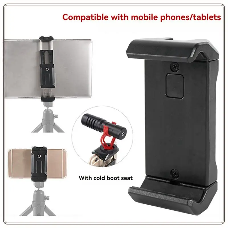 حامل مشبك هاتف موثوق به عالمي قابل للتعديل حذاء بارد إلى مشبك سيلفي للميكروفون مناسب للأجهزة اللوحية والهواتف، عالمي أ