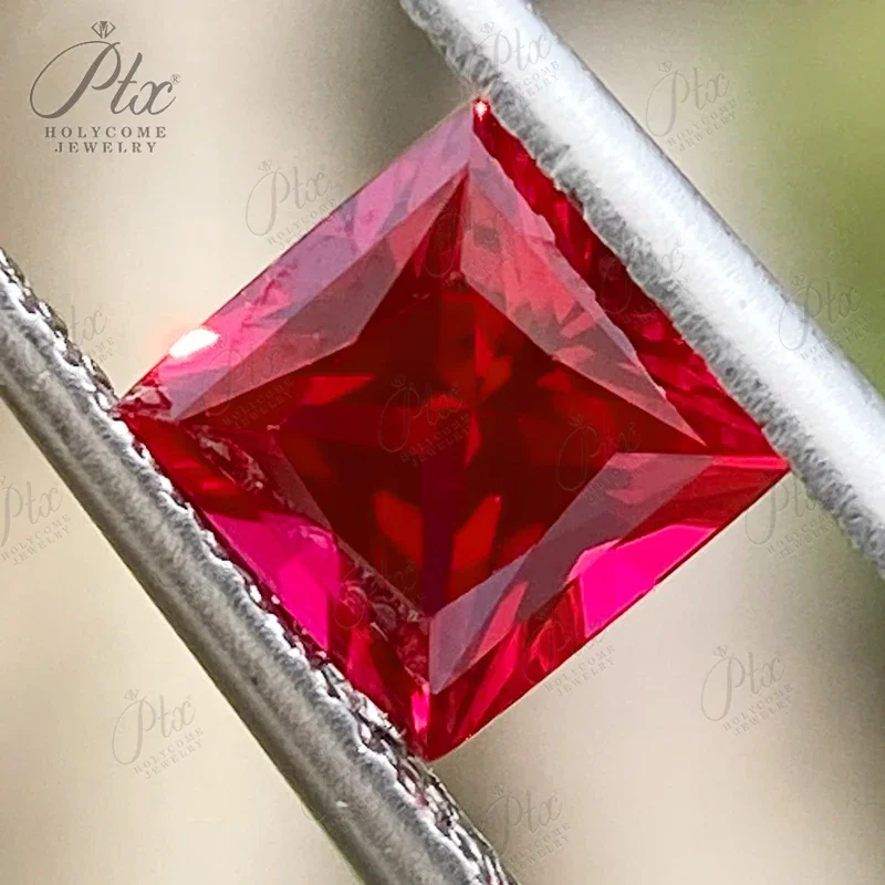 

Lab Ruby Red Color Top Quality Fashion Wholesale Price 6x6MM VVS Grade Stone Ring Red Customized Lab Grown Ruby Princess Shape