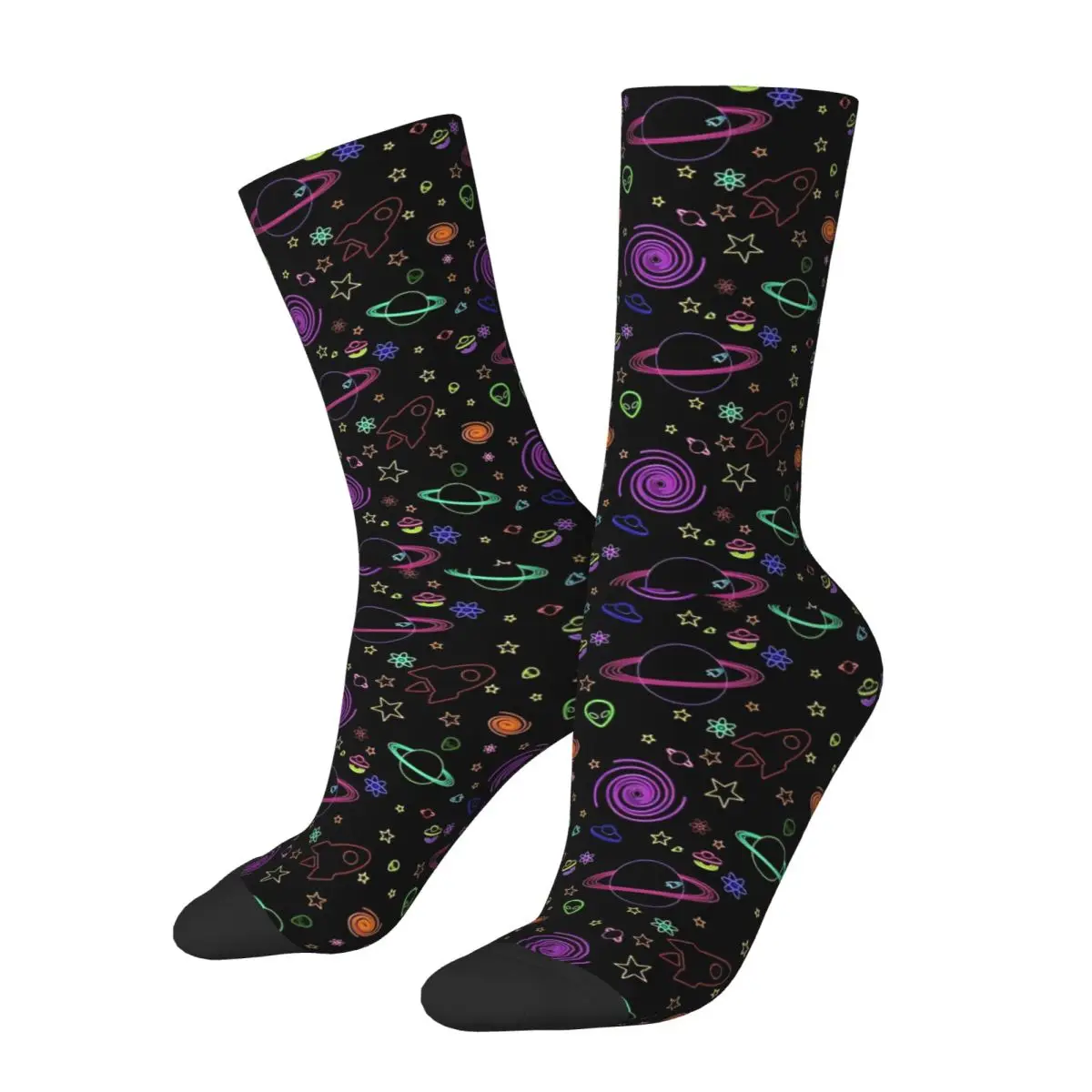 Chaussettes extraterrestres de l'espace mystérieux pour hommes et femmes, chaussettes de sport décontractées, heureux, drôles, printemps, été, automne, hiver