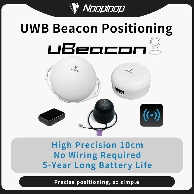 Nooploop UWB Beacon Positioning System, No Wiring, Long Battery Life, High Precision, UBeacon Wireless Base Station, Indoor and