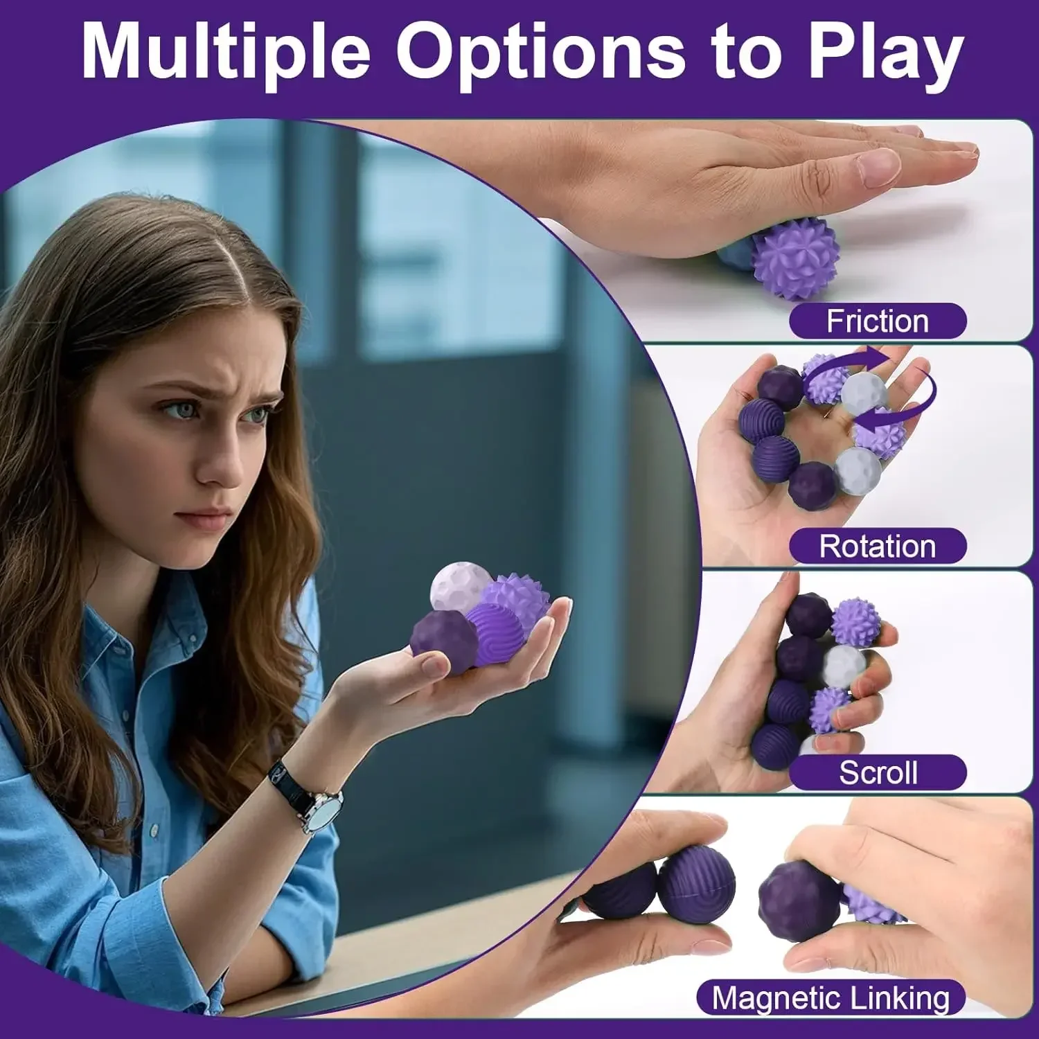 2-8 قطعة لعبة مغناطيسية سيليكون الكرة المغناطيسية تململ لعبة الإجهاد الإغاثة نشاط الإصبع ألعاب الديكور الصغيرة نموذج مصغر