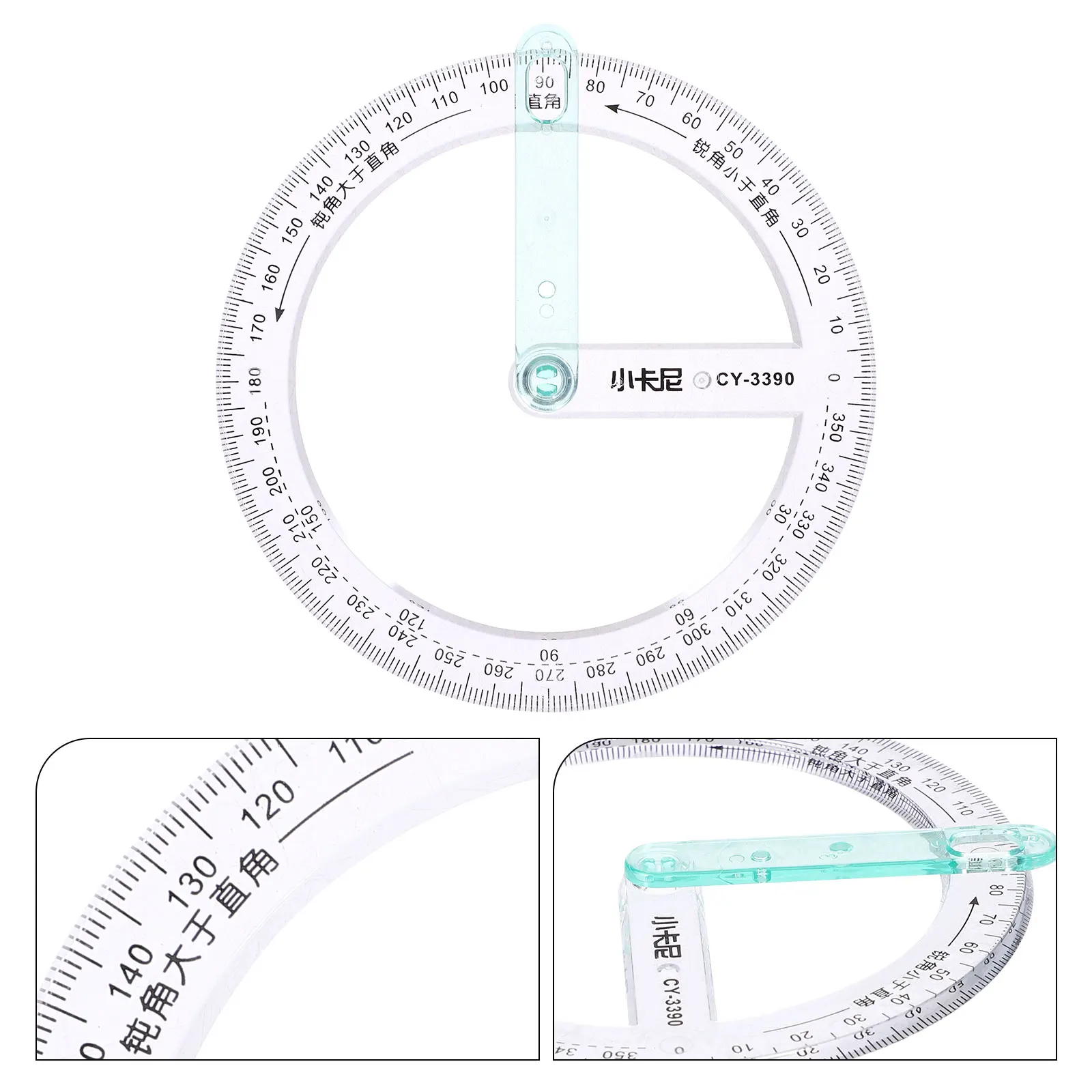 Measuring Right-angle Acute Obtuse Demonstration Plastic Protractor Classroom Protractors Round