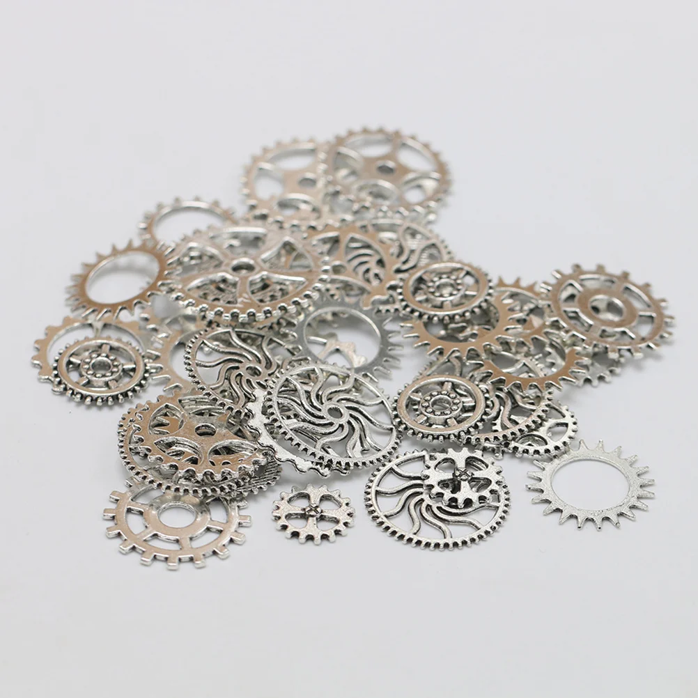 50 قطعة سحر والعتاد Steampunk أحجام مختلطة عجلة المعلقات DIY بها بنفسك صنع المجوهرات الاكسسوارات قلادة المفاتيح الإمدادات