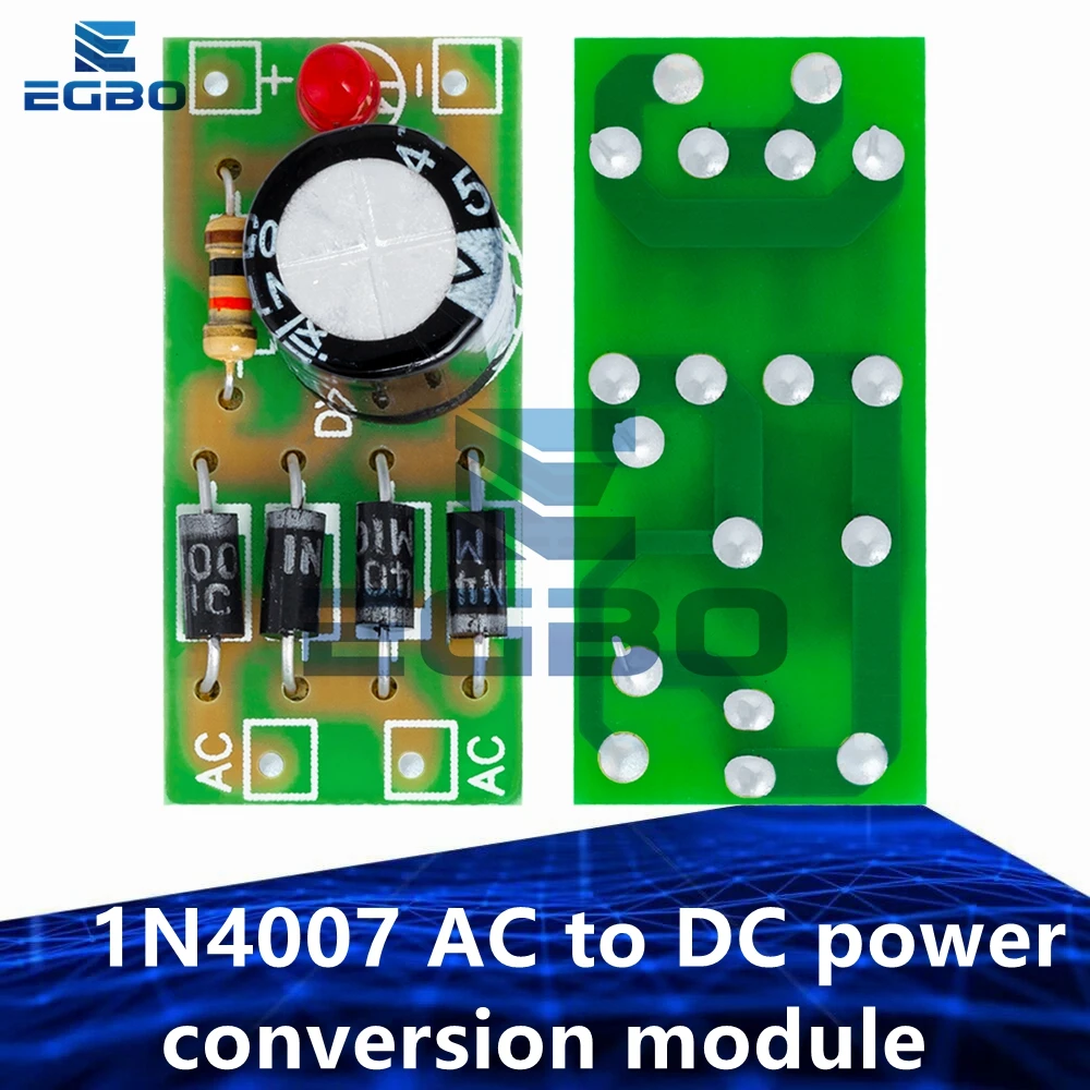 1~10PCS AC to DC power conversion module 1N4007 full bridge rectifier filter 12V 1A AC DC converter