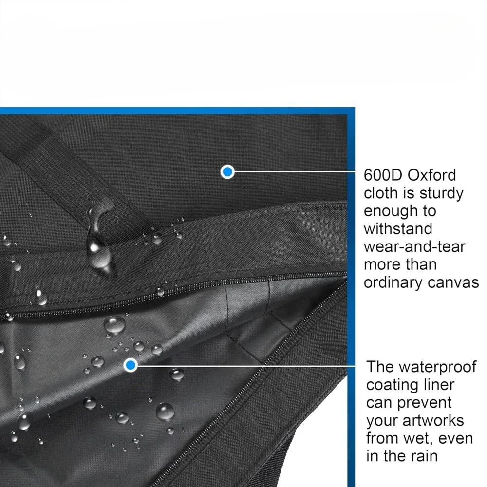Dacron lichtgewicht kunstportfolio draagtas, 25'' x 37'' voor 24'' x36'' zwarte draagtas voor poster