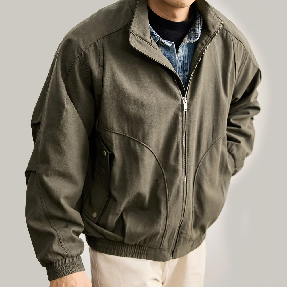 

Men Loose Casual Plus Size Spring Autumn Commute Cargo Jacket Male Korean Fashion Streetwear Bomber Coat Outerwear