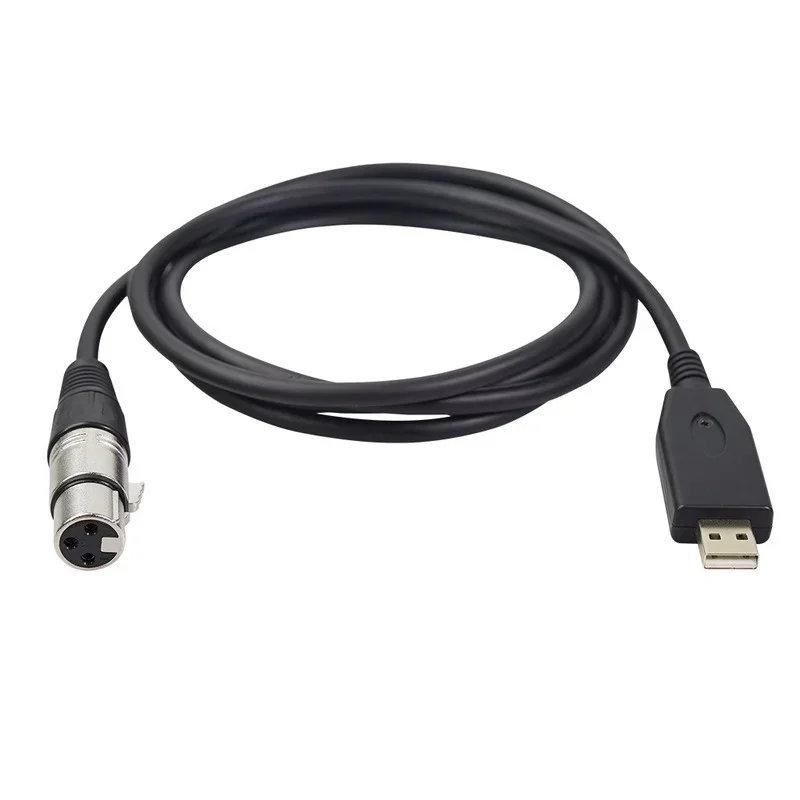 Convertisseur de lien USB mâle vers XLR femelle, câble de Microphone de 2M 3M, adaptateur de cordons Audio de Studio