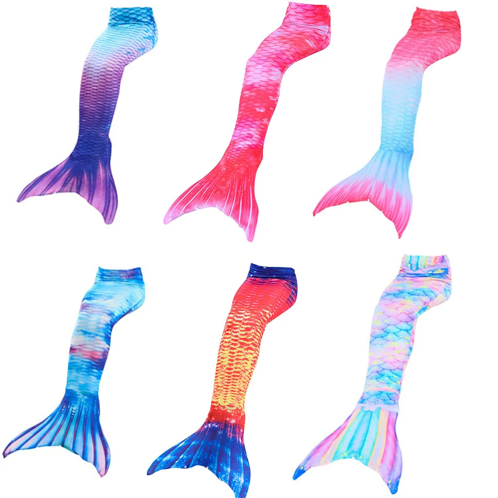 

New children's beautiful fish tail girl role-playing mermaid tail swimsuit beach swimming party gift no fins given