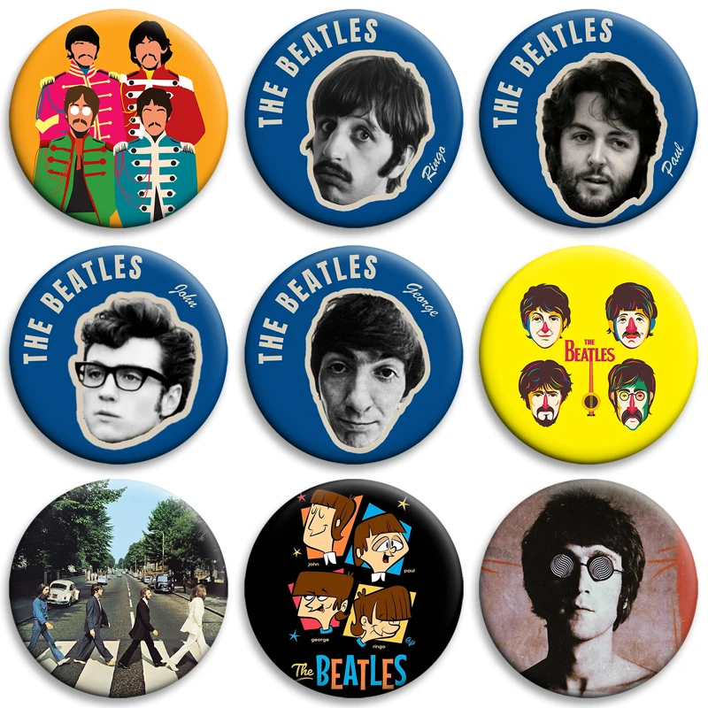 32/58mm Rock Band The Beatles Badge Simple Button Pins Snap Brooches Daily Fashion Decoration Birthday Anniversary Ideal Gifts