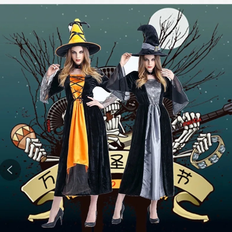 

New witch costume, Halloween party and gathering cosplay costume, stage performance costume set