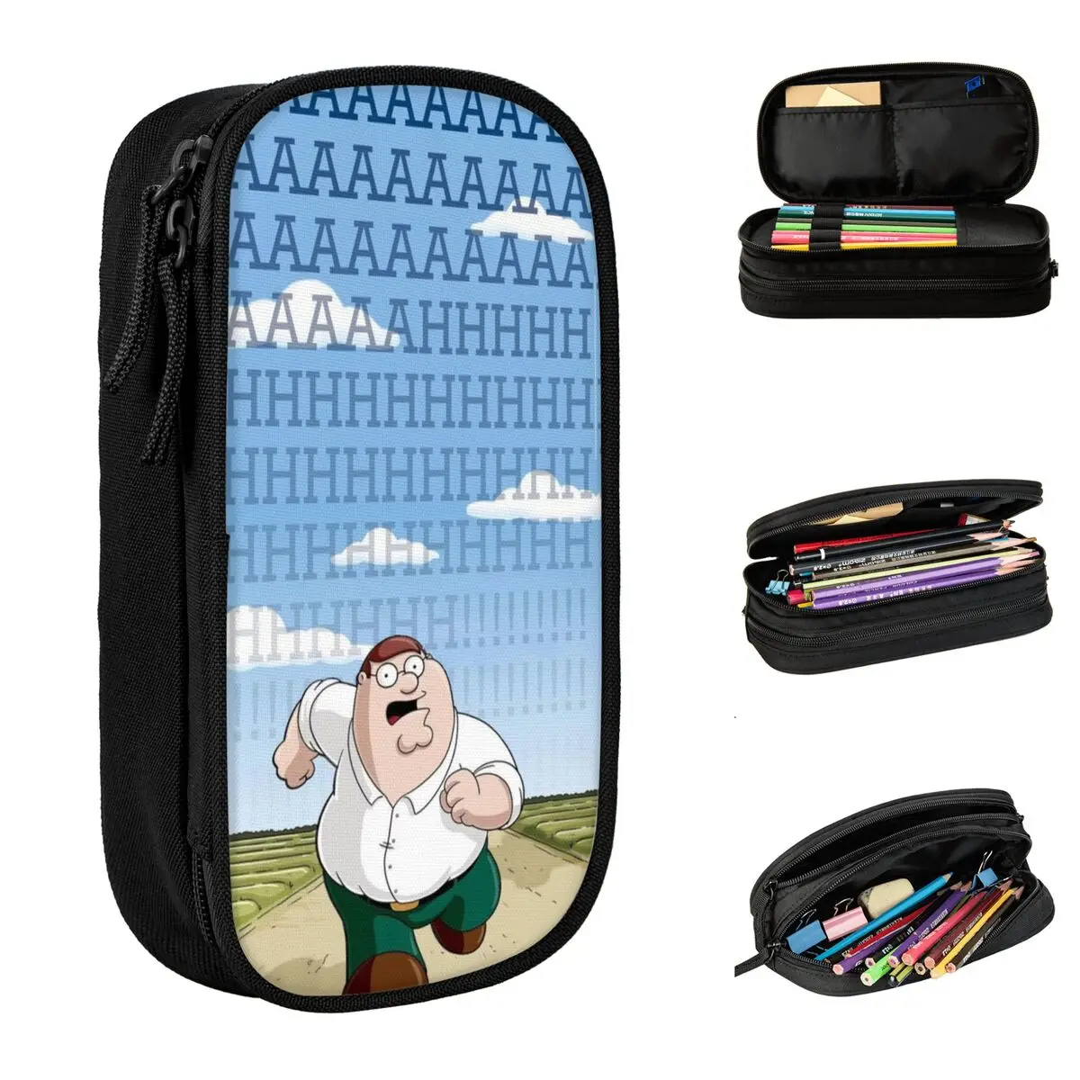 Large-capacity Pencil Pouch Peters Griffins Merch Double Layer Pencil Box Girl Makeup Bags Perfect Gifts