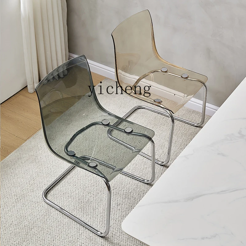 ZK Acrylic Chair a Wire Fence Red Make-up Chair Small Apartment Home Desk Restaurant Dining Chair