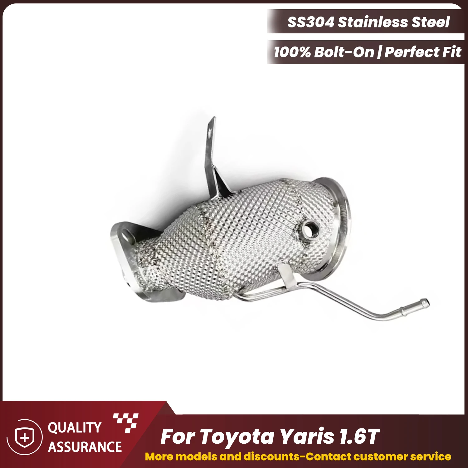 

ECCF Sports Downpipe With Heat Shield For Toyota Yaris 1.6T Aggressive Exhaust Sound High Flow Performance Upgrade