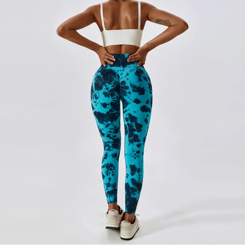 Hearuisavy Seamless Tie-Dye Yoga Pants Push Up Sports Leggings Women Running Fitness Gym Leggings Workout Tights Yoga Clothes