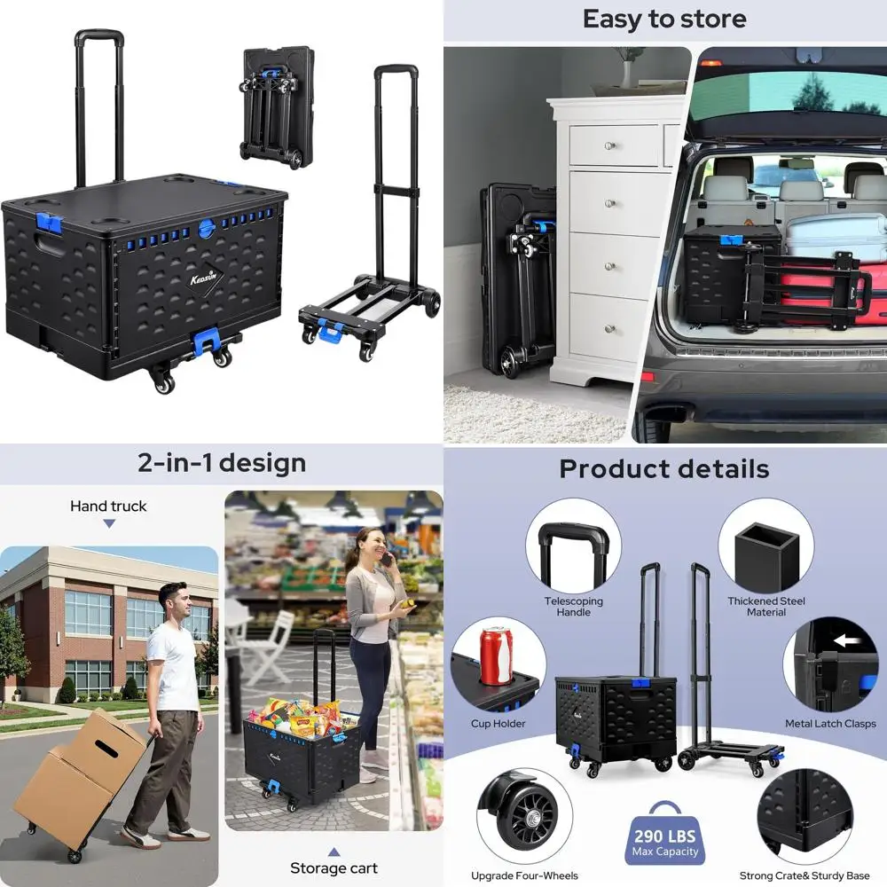 

Складная тележка на колесиках емкостью 70 л для учителей со съемным ящиком, вместимость 290 фунтов, идеально подходит для использования в офисе, колледже и в саду.