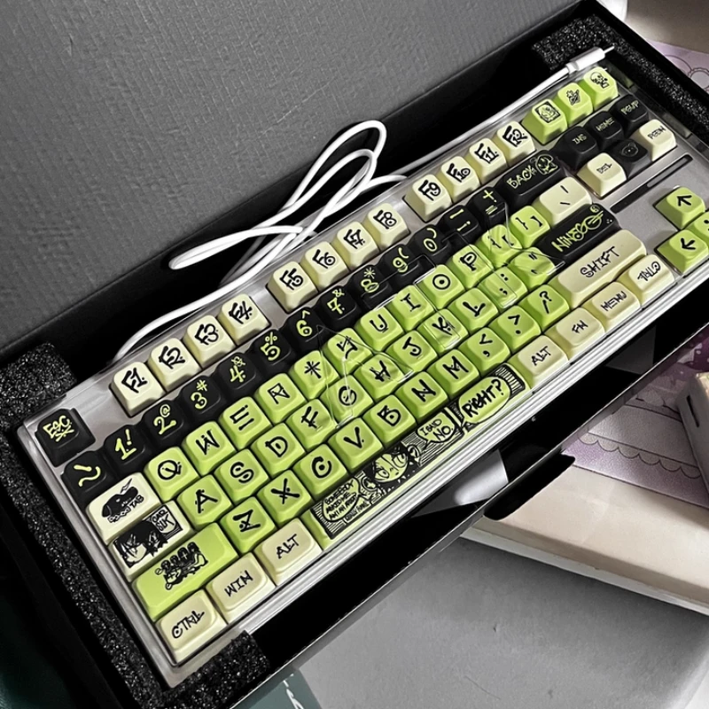Graffiti Artist Theme Keycap Set Artist Co-branded PBT Keyboard Cap 135key MDA Profile Gaming Key Cap for Mechanical Keyboards