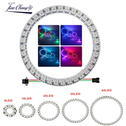 WS2812B DIY RGB LED Ring 8 16 24 35 45 Pixels WS2812 Round LED Modules SK6812 5050 Built-in RGB Addressable DC5V LED Circle Ring