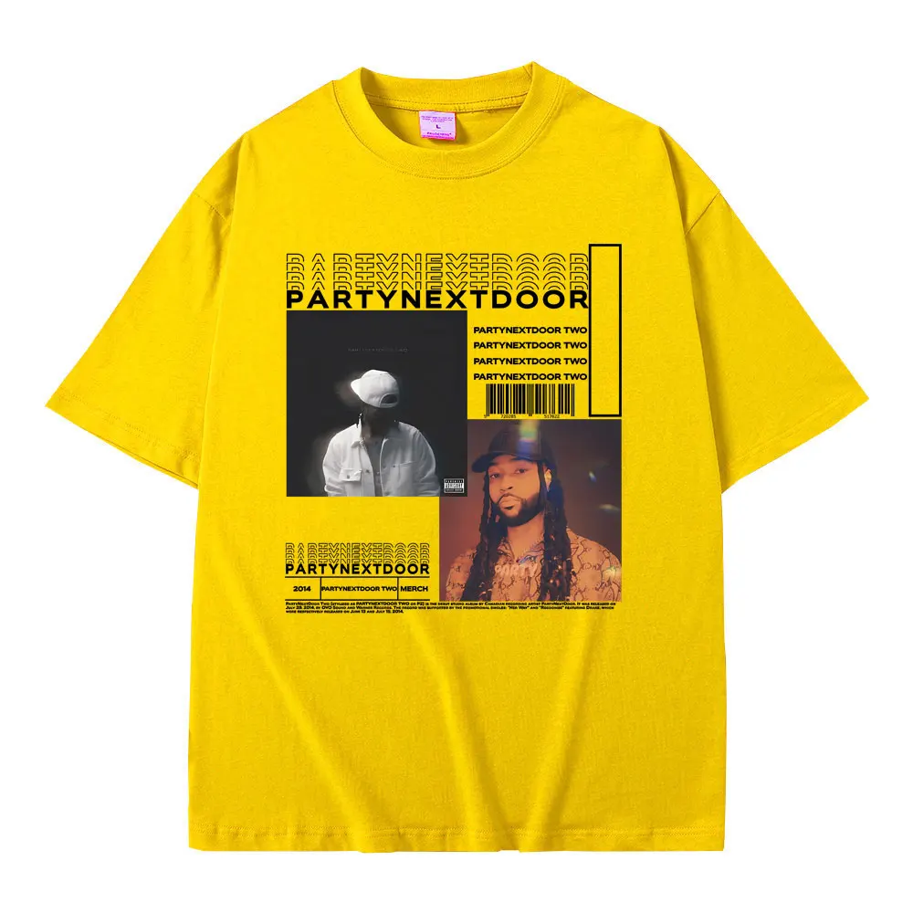 OUHZNUX T-Shirt Rappeur Partynextdoor Imprimé Double Face - Coton Hip Hop XS-3XL