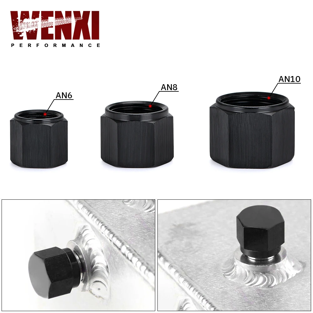 AN6 AN8 AN10 Adapter Female Flare End Cap Plug Tube Nut Hexagon Head Port Blanking Plugs Cap Lock Hose Connector Fitting