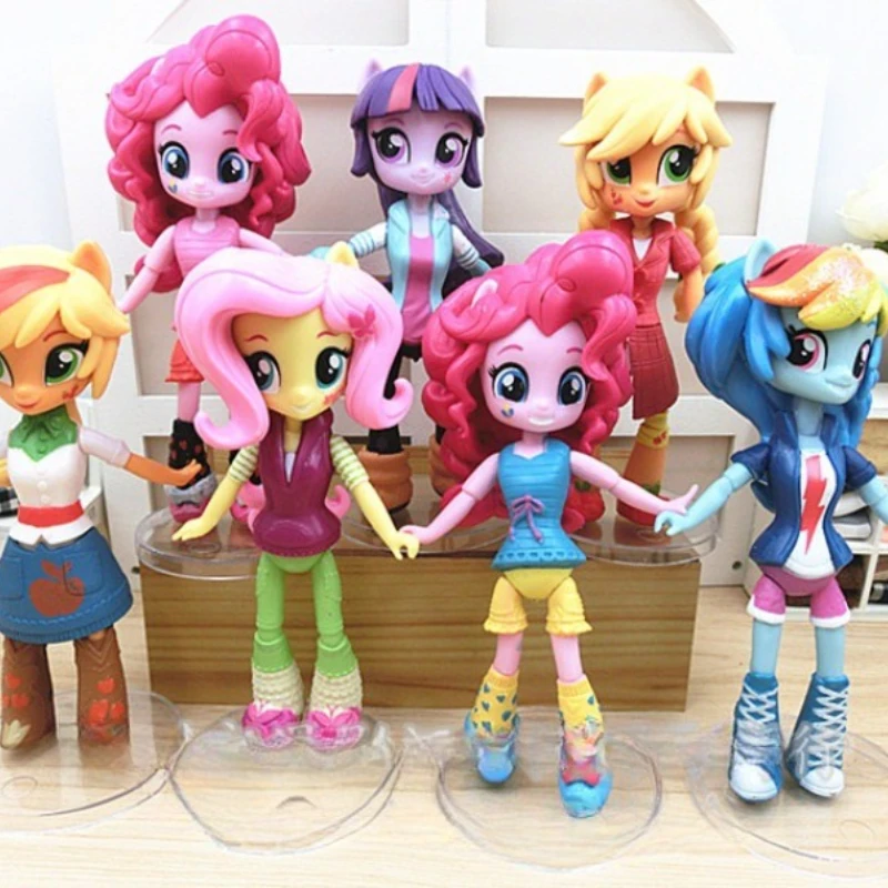 Hasbro My Little Pony Anime Action Figures Twilight Sparkle Rainbow Dash Applejack Fluttershy Pinkie Pie Doll Model Toy Gifts