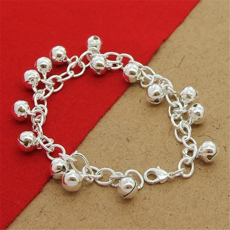 

925 Sterling Silver Bells Bracelet For Women Fashion Charm Wedding Engagement Party Jewelry